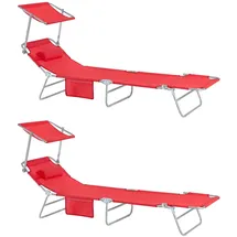 SoBuy Gartenliege 200 x 60 x 30 cm Rot