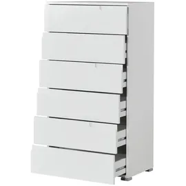 Möbel Kraft Schubladenkommode 65 x 119 x 40 cm Weiß