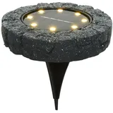 Lumineo Solarleuchte Kunststoff 11cm Dauerbetrieb 6h warmweiß grau