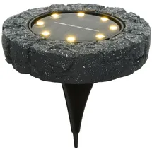 Lumineo Solarleuchte Kunststoff 11cm Dauerbetrieb 6h warmweiß grau