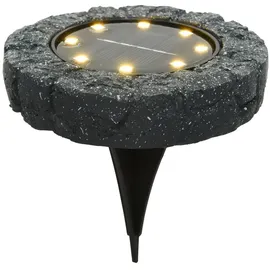 Lumineo Solarleuchte Kunststoff 11cm Dauerbetrieb 6h warmweiß grau