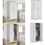 Vidaxl - Kleiderschrank floro Weiß 77x53x171 cm Massivholz Kiefer - Holzschränke - Kleiderschrank Weiß - Massivholzklaederschrank - Garderobe