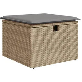vidaXL Gartenhocker mit Kissen 57,5 x 72,1 x 37 cm beige