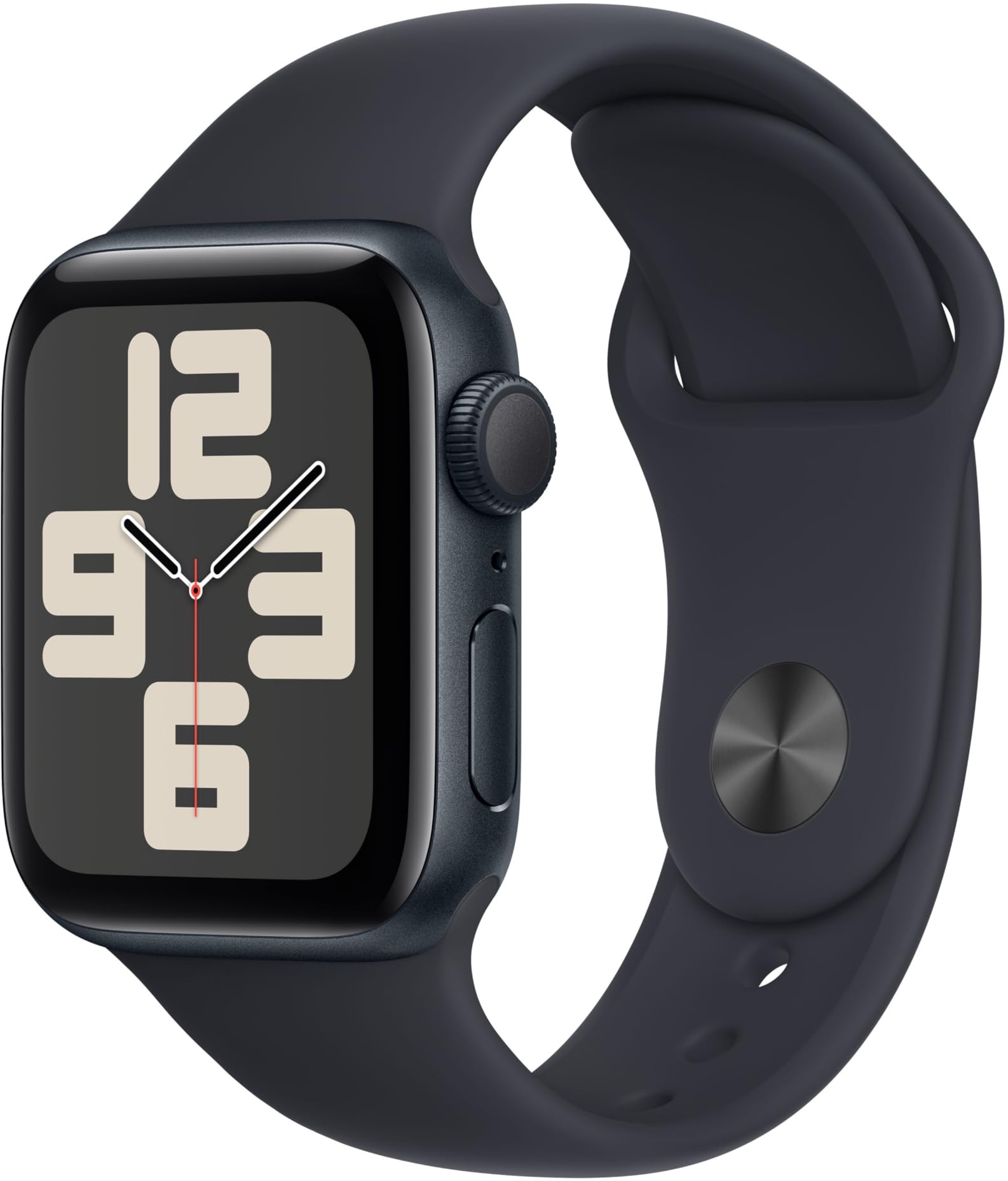 Apple Watch SE (2. Generation, 2023) (GPS, 40 mm) Smartwatch mit Aluminiumgehäuse und Sportarmband (S/M) in Mitternacht. Fitness- und Schlaftracker, Unfallerkennung, Herzfrequenzmesser, Retina Display
