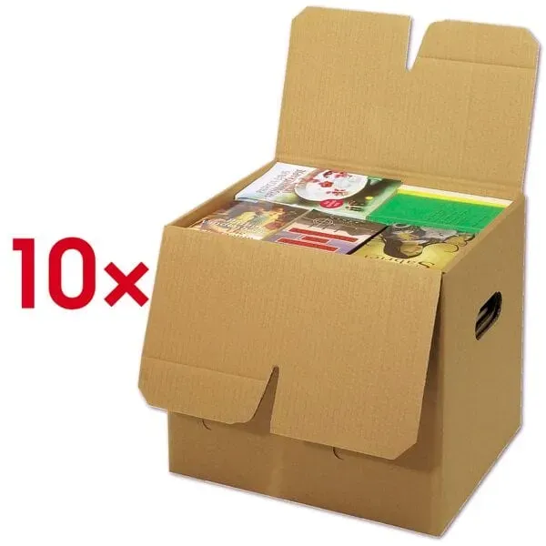 Quali Well Bücherkartons - 10 Stück braun