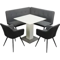 Hti-Living HTI-Living, Esstisch, Sitzgruppe Anthrazit/Grau/Weiss Joschka (78 x 78