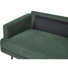 Beliani Ecksofa 2-Sitzer Stoff Dunkelgrün