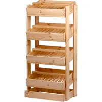 Dobar Vorratsregal Obstkiste aus Holz mit 4 Fächern 53 x 35 x 116 cm natur