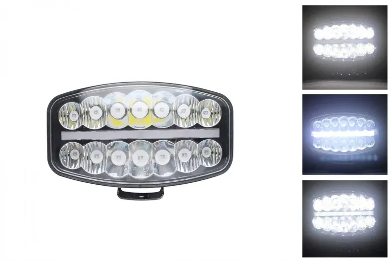 80W LED-Scheinwerfer Halogen, drei Funktionen, Neoneffekt, Neon 24,5 cm x 13,9 cm, 4100 lm, 12 V - 24 V, E-Kennzeichnung, passen