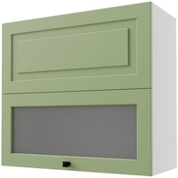 Feldmann-Wohnen Klapphängeschrank Rimini (Rimini, 1-St) 80cm Front- & Korpusfarbe wählbar 2-teiliger Hochfaltklappe mit Glas gelb