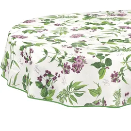 ANRO Tischdecke abwaschbar Oval 160 x 140 cm Grün/Lila