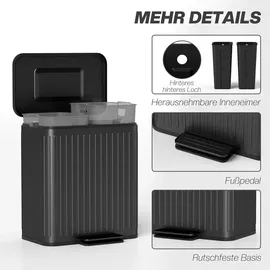 Homcom Mülleimer 20 l Schwarz