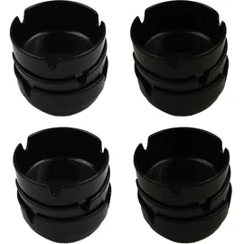 GVK ECO 12 Stück Aschenbecher aus Melamin in schwarz ø 8 cm