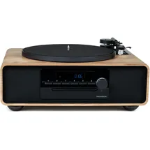 Thomson Micro-Bluetooth-System mit integriertem Plattenspieler, Schwarz, Braun