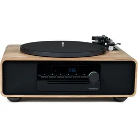 Thomson Micro-Bluetooth-System mit integriertem Plattenspieler, Schwarz, Braun