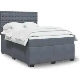 vidaXL Boxspringbett 140 x 200 cm Dunkelgrau