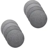 MorNon 8er Set Stuhlkissen, Rund Filz Sitzkissen, ø 35 cm Sitzauflagen für Bank, Sitzkissen mit rutschfesten Einlagen für alle Arten von Stühlen, für drinnen und draußen (Dunkelgrau)