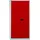 BISLEY Flügeltürenschrank Metall 40 x 91,4 x 195 cm Lichtgrau/Kardinalrot