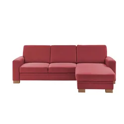 meinSofa Ecksofa  Uli-S , rot , Maße (cm): B: 270 H: 90 T: 258