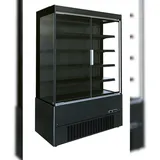 Wandkühlung OKAPI | 2x Glastür + LED | HxBxT 192x131x66,5cm | +2/+4°C | Schwarz | + CHEFGASTRO Geschirrtuch