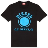 Diesel Herren T-Shirt - T-DIEGOR-K64, Rundhals, Kurzarm, Print Schwarz/Blau M