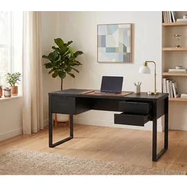Jahnke Schreibtisch Loop D 150", eiche SCHWARZ/SCHWARZ