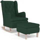 vidaXL Schaukelsessel mit Hocker 91 x 100 x 91 cm Dunkelgrün