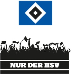 Wandtattoo WALL-ART „Nur der HSV Fans und Logo“ Wandtattoos Gr. B/H/T: 60 cm x 60 cm x 0,1 cm, bunt (mehrfarbig) Wandtattoos Wandsticker