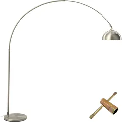TECTAKE Bogenleuchte Arcus, Stahl, Retro-Stil, 60W - Nickel matt