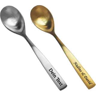 Löffel mit Gravur Wunschtext gold oder silber dein Name Text personalisiert Geschenkbox tolle Geschenkidee graviert Esslöffel Kaffeelöffel (Esslöffel gold)