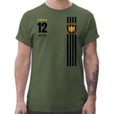 T-Shirt Herren - 2026 Fussball WM Fanartikel - Deutschland Germany Trikot Style - S - Army Grün - Deutschland-t-Shirt em Tshirt 2024 fußball deutsche Shirt deutschlandshirt fußball-Fanartikel - S