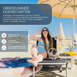 HOMECALL Gartenliege 5 fach verstellbar 1-tlg 136 x 60 x 30 cm Schwarz