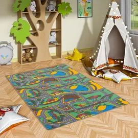 Snapstyle Kinder Spiel Straßenteppich Bunt 200x300cm