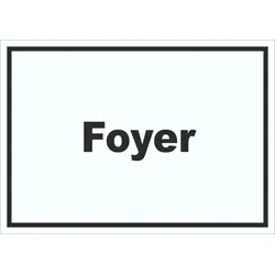 Foyer Schild mit Text Eingangshalle Empfangshalle waagerecht A5 (148x210mm)