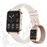 Fur Damen's Telefonfunktion IP68 Wasserdicht Fitness-Tracker Luxus Fitnessuhr mit Herzfrequenz, Musiksteuerung & Zykluserinnerung - Gold