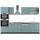 Vicco Küchenzeile R-Line 300 cm Blau-Grau/Anthrazit