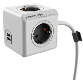Allocacoc PowerCube 4-fach 3 m Weiß/Grau
