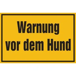 Hinweisschild, Warnung vor dem Hund, 200x300mm, Kunststoff - 300x200x1.5 mm Kunststoff