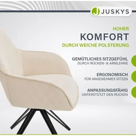 Juskys Drehstuhl Clyde Samt Beige 2 Stk.
