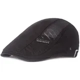 Yixda Schiebermütze Herren Damen Newsboy Schirmmütze Gatsby Ivy Barett Flat Cap (Schwarz) - Einheitsgröße