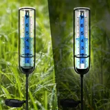 21,3 cm großer Garten-Regenmesser für den Außenbereich, Glas-Regenmesser mit Metallpfahl, Garten-Regenmesser, abnehmbarer Regenmesser, Regenmesser