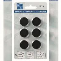 Alco Haftmagnet 7mm Ø 24mm schwarz 6 Stück