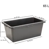 Mörtelkasten Mörtelkübel Zement Maurer Wanne Eimer 12l 20l 65l 90l rund eckig - 5 x 65 Liter