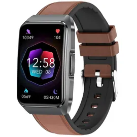 knauermann Neo 2 Band 44 mm Schwarz Lederarmband Braun