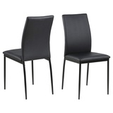 AC Design Furniture Devin Esszimmerstühle 4er Set 4 St., in Samtvelours oder Kunstleder, schwarz