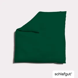 schlafgut Knitted Jersey Uni Grün 135 x 200 cm + 40 x 80 cm