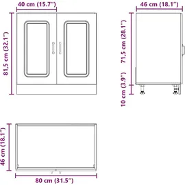 vidaXL Spülenunterschrank Kalmar 80 x 46 x 81,5 cm Hochglanz Weiß