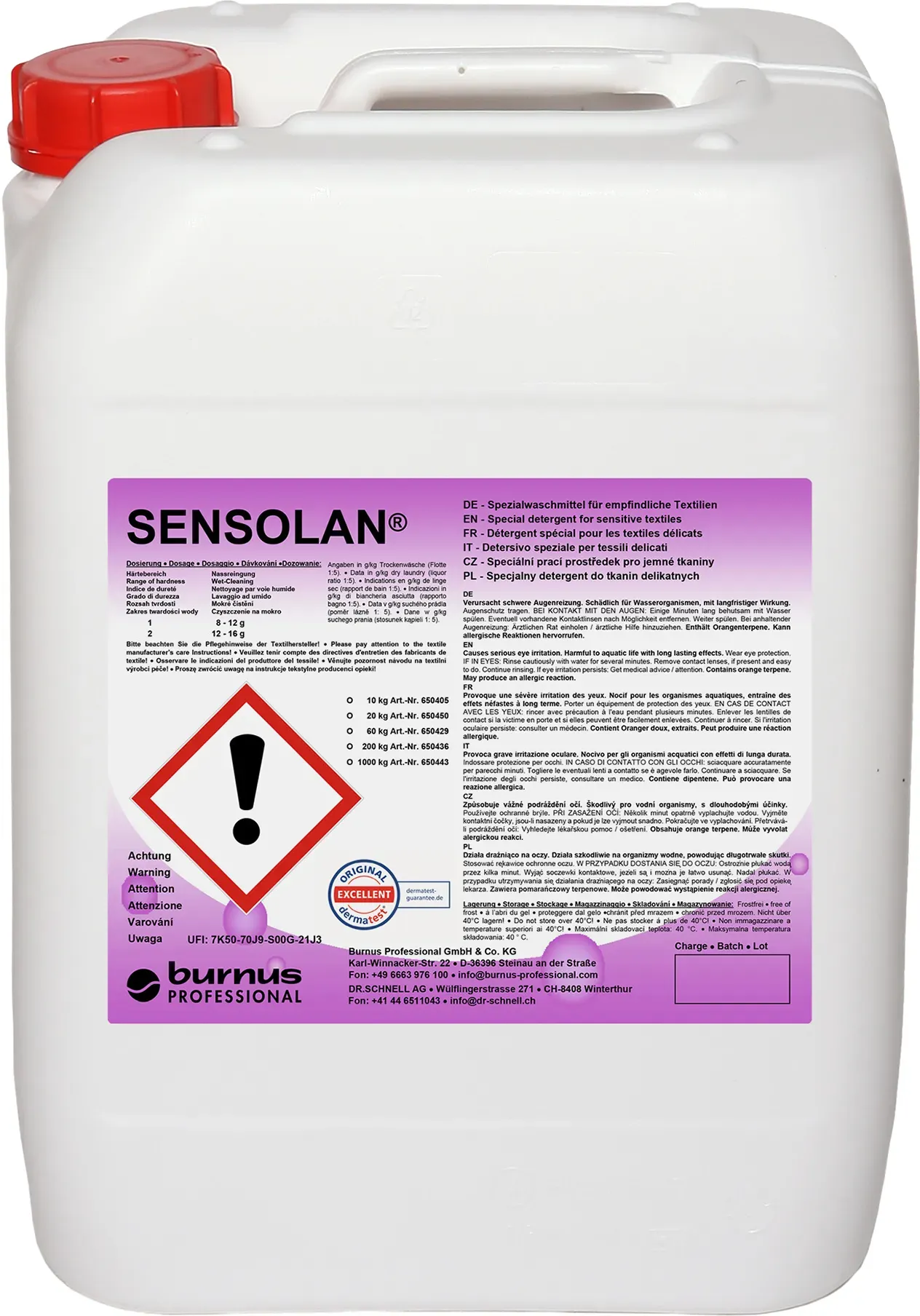 SENSOLAN odoro Bunt- und Feinwaschmittel gegen unangenehme Gerüche 20 Liter Kanister