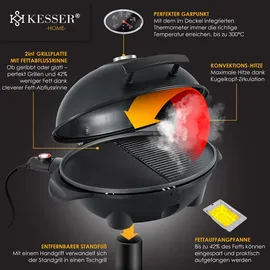 Kesser Elektrogrill 2in1 2400 Watt schwarz