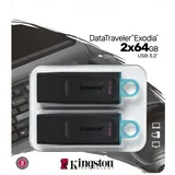 Kingston DataTraveler Exodia schwarz 64GB, USB-A 3.0, 2er-Pack (DTX/64GB-2P)